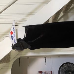 Black One Shoulder Velvet Formal Gown